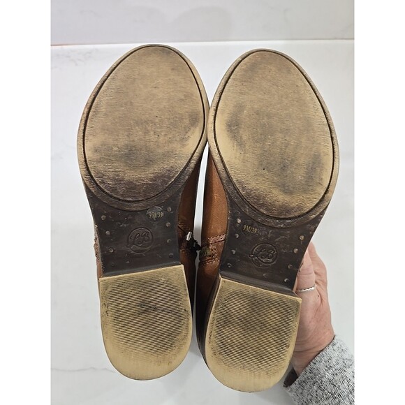 Lucky Brand Womens Basel Brown Ankle Boots Shoes 9M Cowgirl Booties Stacked Heel - Picture 5 of 8